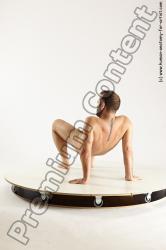 Nude Gymnastic poses Man White Average Short Brown Multi angles poses Realistic